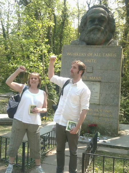 Marx’s grave in Highgate Cemetery, London.